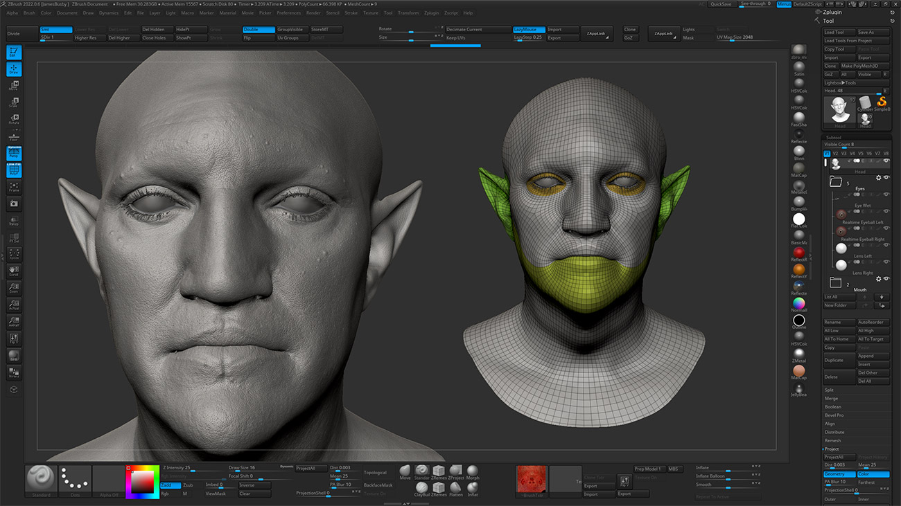 Download our Zbrush Alien model male 3d sculpt